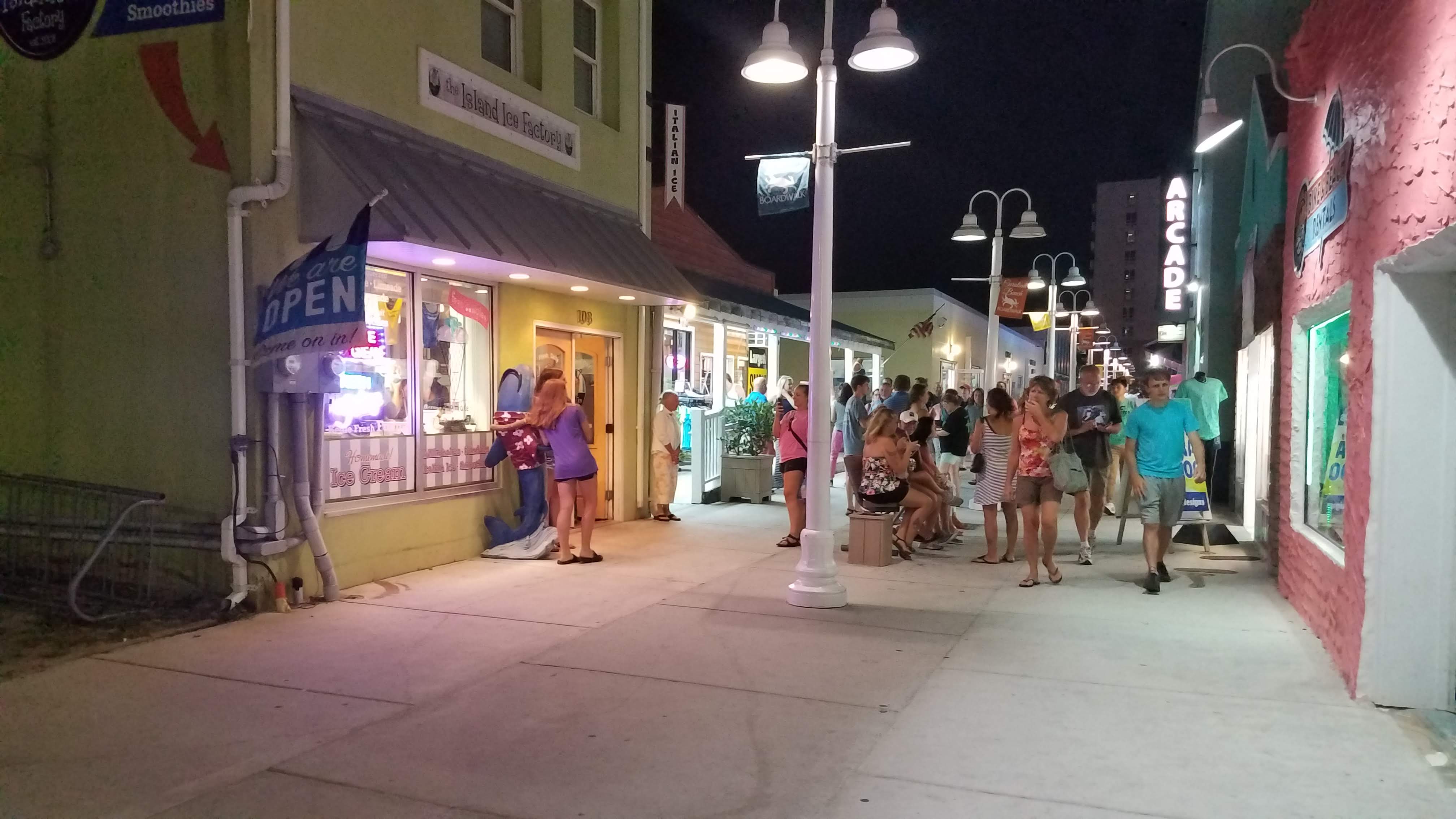 Island Ice Factory at night